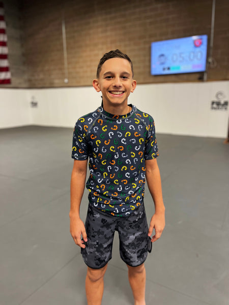 Kids Shrimp BJJ Rash Guard - Youth Jiu-Jitsu Rank Colors